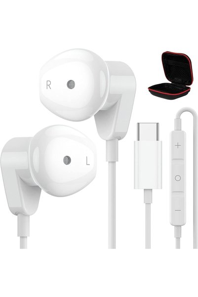 NALACAL سماعات أذن USB-C لآيباد برو 15 برو، سماعات أذن سلكية USB-C ستيريو عال...