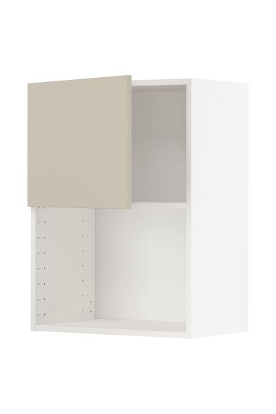 IKEA Bej Ankastre Mikrodalga Fırın Duvar Dolabı 60x38,6x80 cm, Tek Kapaklı, Raflı