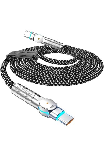 Generic 240W TYPE C to TYPE C Charging Cable for iPhone 15/16, 180 Degree Fle...