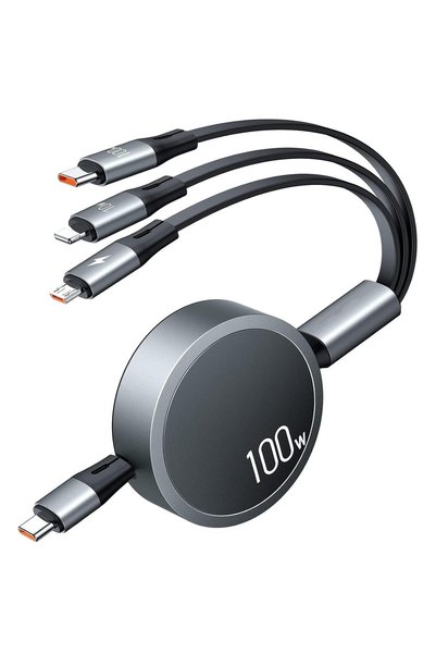 Generic Multi Charging Cable [Travel Companion] 100W Retractable Charging Cab...