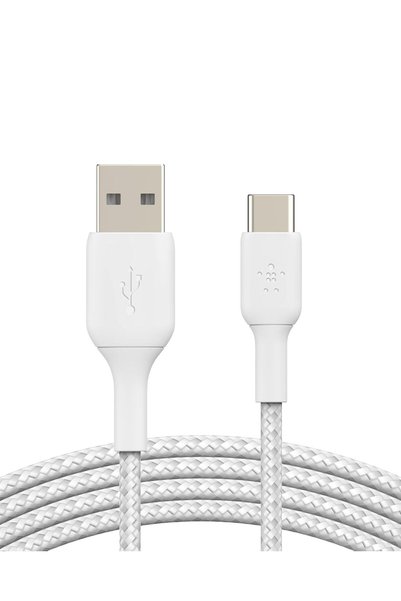Belkin كابل شحن USB-C مضفر من BoostCharge، كابل USB-C إلى USB-A، كابل شحن من ...