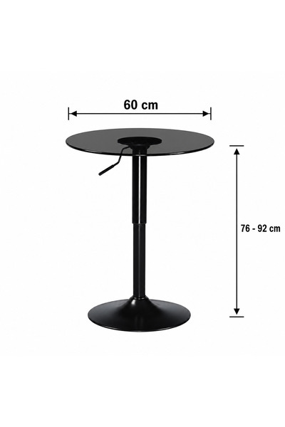 Generic طاولة كافيه زجاج 60*60(67-92) WM-28 BLACK
