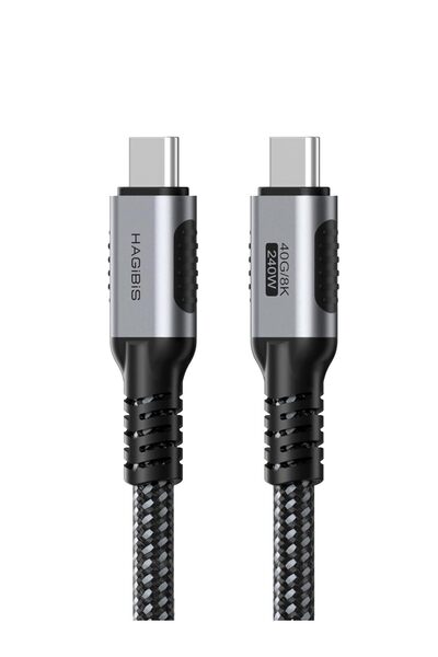 Hagibis كابل USB 4، كابل شحن سريع USB C إلى USB C بقوة 240 واط مع نقل بيانات ...