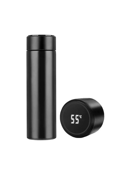 OEM Ποτήρι Θερμός 500ml LED δείκτη θερμοκρασίας Smart cup Μαύρο