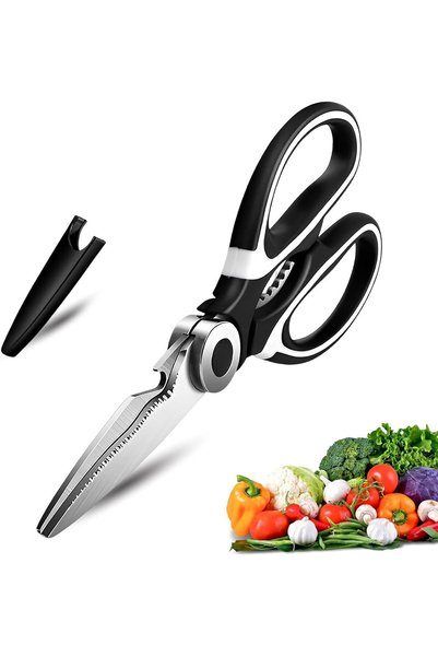 ToolHouse مقص مطبخ 3 في 1، مقص من الفولاذ المقاوم للصدأ، مقص لتحضير الطعام مع...