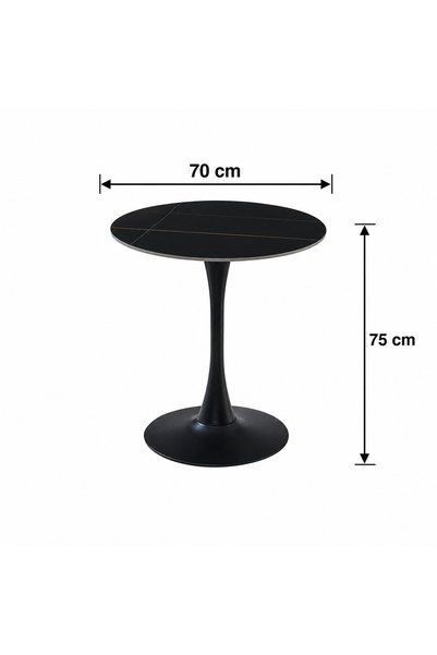 Generic طاولة كافيه سيراميك دائري 70*70 TX-003 BLACK