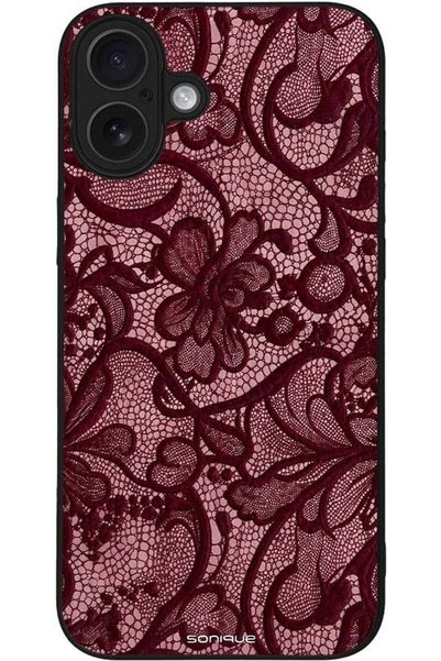 Sonique Θήκη Σειράς Diva για Apple iPhone 16 Plus Δαντέλα Μπορντό