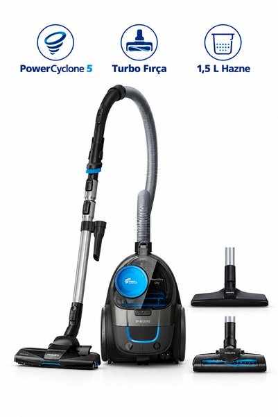 Philips PowerPro Compact PowerCyclone 5 Turbo Fırçalı Torbasız Süpürge Tiftik...