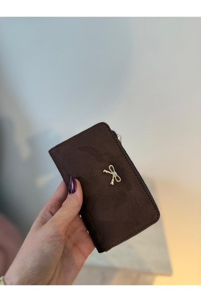 lalettobags محفظة نسائية من الجلد السويدي مع تفاصيل فيونكة