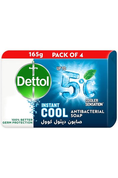 Dettol صابون استحمام منعش برائحة المنثول والأوكالبتوس، 165 جرام، × 4 قطع