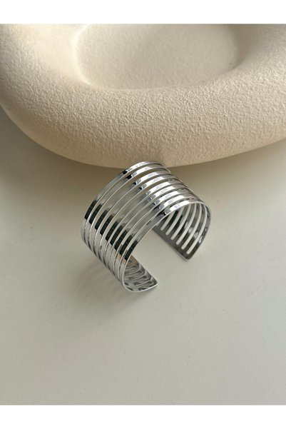 YOUES JEWELRY Ayarlanabilir Çelik Kalın Kelepçe Bilezik Kadın Bileklik Unisex...