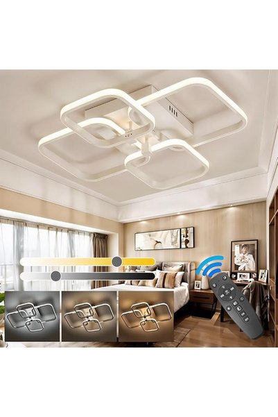 HASTHIP ®   مصباح سقف مع جهاز تحكم عن بعد، مصباح سقف LED بثلاثة ألوان لغرفة ا...