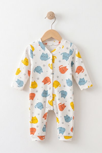 yukobaby bebeğiniz için en doğalı Baby Mini Cats 3-6-9 Months Cotton Cuffless...