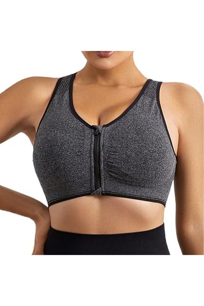 Dress Cici حمالة صدر رياضية بسحّاب أمامي، حمالة صدر متوسطة التثبيت للجري للنساء