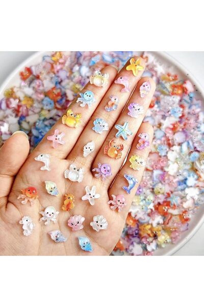KOWVOWZ 300 Pcs Mini Sea Resin Animals, Cute Tiny Ocean Creatures Figures Res...