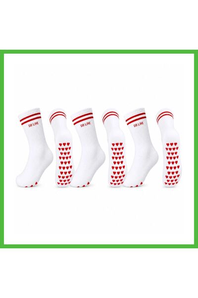 VAVENİ DB LINE Kaydırmaz 4'lü Pilates Yoga Çorabı Pamuklu Silikon Tabanlı Barre Stüdyo Spor Çora ARZ