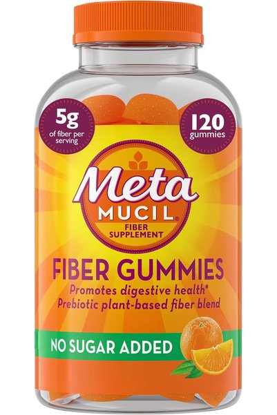 Metamucil مكملات الألياف الغذائية على شكل حلوى، خالية من السكر بنكهة البرتقال...