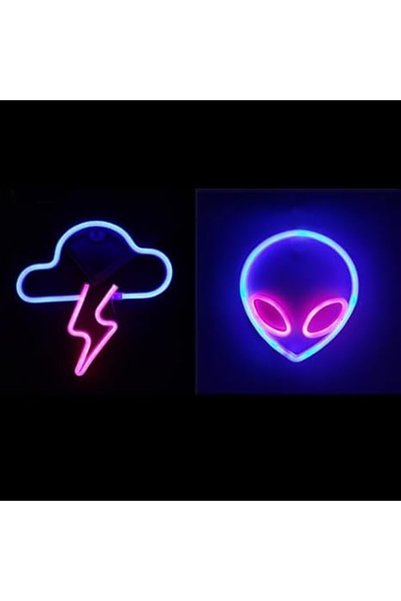 Generic مجموعة أضواء نيون مكونة من قطعتين للتعليق على الحائط، لافتة LED على ش...