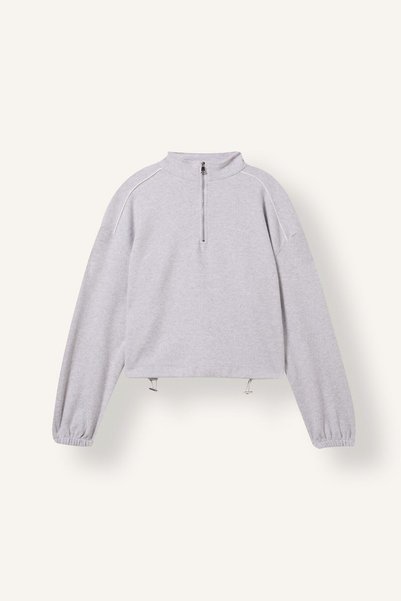 DeFacto Loose Fit Yarım Balıkçı Fermuarlı Yaka Nakışlı Sweatshirt J1895AX26WN