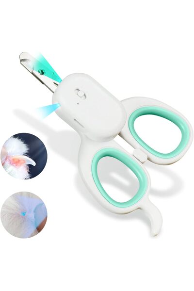 PAKEWAY مقص أظافر للحيوانات الأليفة مع ضوء LED وأشعة فوق بنفسجية، أداة تشذيب ...