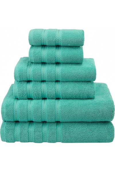 American Soft Linen طقم مناشف فاخر من 6 قطع، 2 منشفة استحمام، 2 منشفة يد، 2 م...