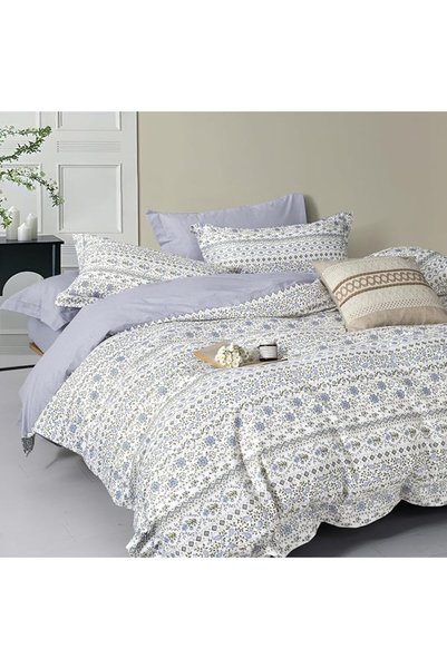 Master Home Textile طقم لحاف قطني مزخرف بالزهور من ماستر، يناسب سرير مفرد مقا...