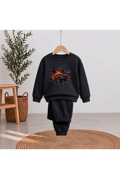 playwear سترة رياضية مطبوعة عليها شكل سيارة سموكنج فليم للبنات والأولاد برقبة...