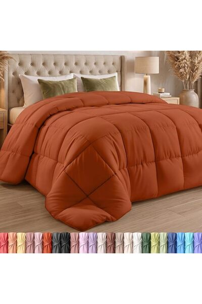 Utopia Bedding حشوة لحاف مبطنة - لحاف مبطن بحواف جانبية - حشوة ريش مطرزة بخيا...