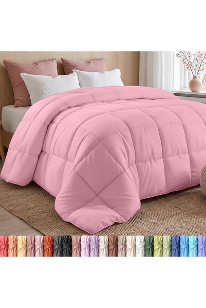 Utopia Bedding حشوة لحاف مبطنة - لحاف مبطن بحواف جانبية - حشوة ريش مطرزة بخيا...