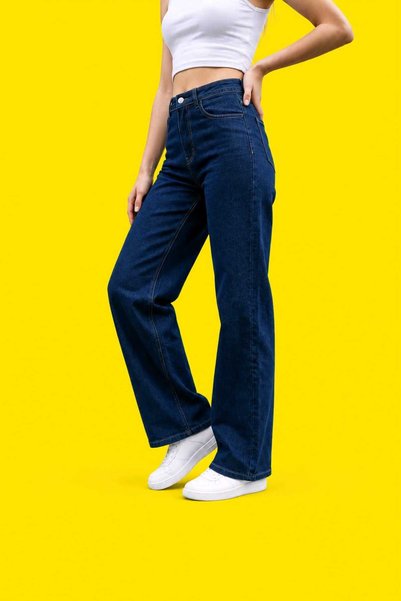 hies Dört Mevsim Kadın Jeans - Yüksek Bel, Esnek, Likralı Yumuşak Kumaş, Sağlam Dikişli Kot Pantolon