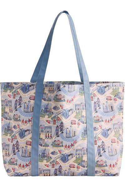 CATH KIDSTON حقيبة إيست ويست توت كبيرة الحجم، طراز LONDON، H69574، باللون الأزرق