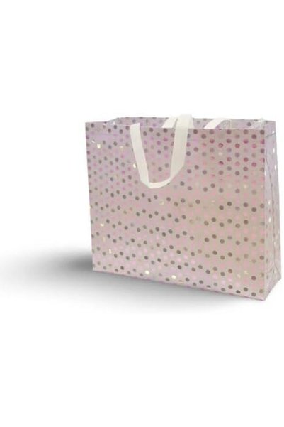 Leomoda Leo Star Polka Dot Glossy Non-Woven Reusable Gift Bag, 30 cm x 30 cm ...