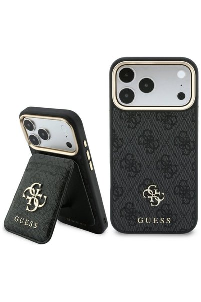 Guess Husa MagSafe pentru Apple iPhone 18 Pro / 17 Pro, 4G Cardslot, Neagra