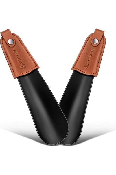 ZOMAKE Metal Shoe Horn - Travel Shoehorn Stainless Steel Shoes Helper Stick 1...