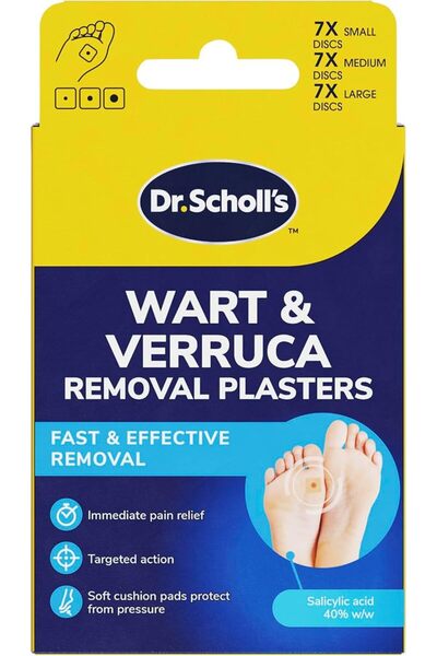 Dr. Scholl's Wart and Verruca Removal Plasters, Pack of 21, Fast and Effectiv...