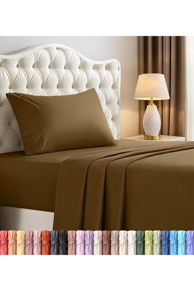 Utopia Bedding طقم ملاءات سرير توأم - 3 قطع - من الألياف الدقيقة المصقولة - م...
