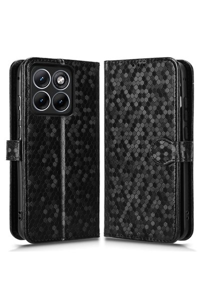 XGSM Husă flip tip portofel Motorola Edge 70 Fusion, cu model romb, Negru