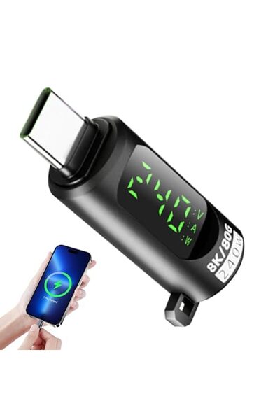 TERRIFI جهاز اختبار جهد USB، مقياس طاقة USB C 240 واط مع نقل بيانات 80 جيجابا...