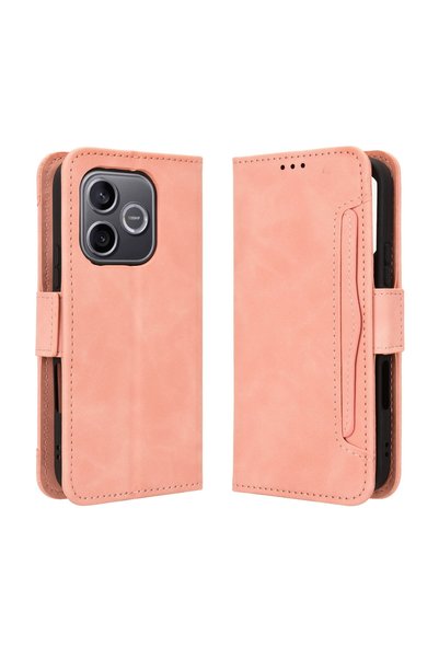 XGSM Husă tip carte pentru Honor 600 Lite, cu slot pentru card, roz