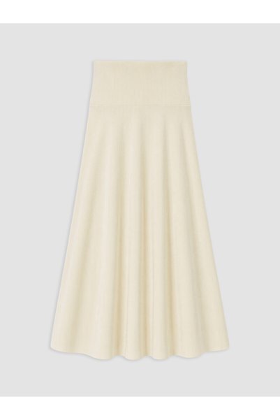 LC Waikiki Lcw Vision Beige Thessaloniki Plain Midi Women's Skirt with Nevavm...