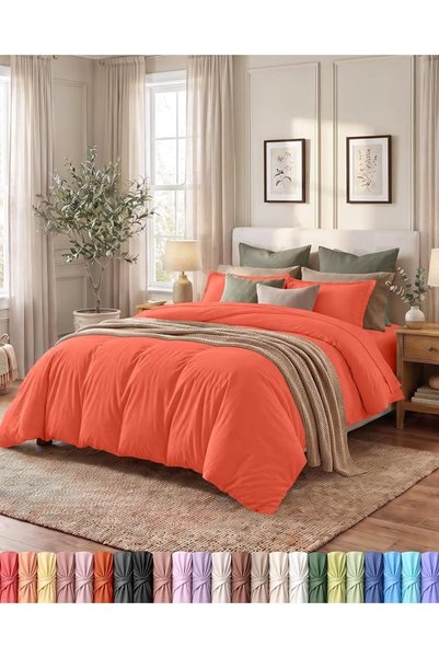 Utopia Bedding طقم غطاء لحاف مقاس كوين - غطاء لحاف واحد مع 2 غطاء وسادة - 3 ق...