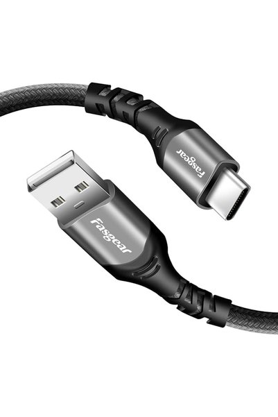 Fasgear كابل USB-C، عبوة واحدة بطول 10 أقدام، كابل شحن سريع من النوع C مجدول ...