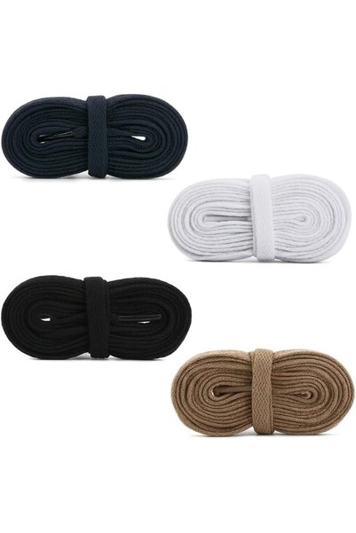 TERRIFI Flat Shoelaces 120cm 8mm Polyester 4-Color Set