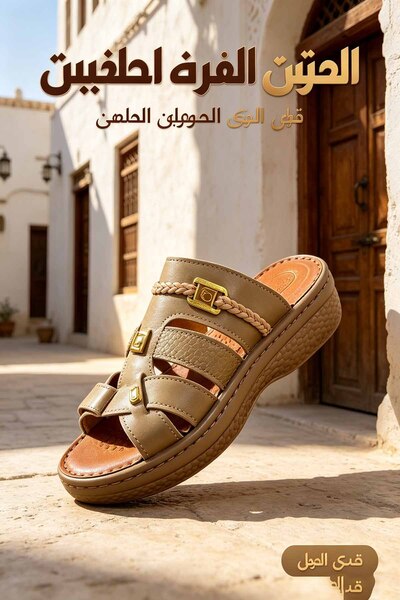 Khayrat Slipper صنادل رجالية منزلقة مصنوعة في المملكة العربية السعودية بحزام ...