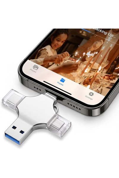 GENERAL فلاش ميموري USB، ذاكرة USB 4 في 1 OTG، ذاكرة فلاش معدنية عالمية سريعة...
