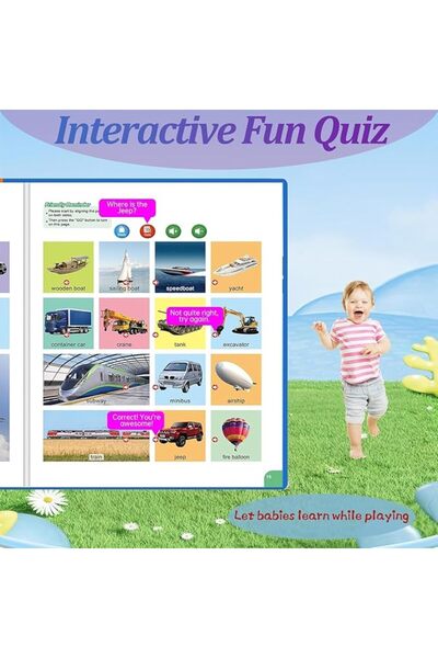 KASTWAVE كتاب الكلمات الإنجليزية الأول للأطفال مع الأصوات - لعبة صوتية إنجليزية أولى للأطفال تحتوي على 18 موضوعًا وأكثر من 400 كلمة، متوفرة