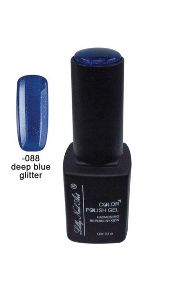NO BRAND Ημιμόνιμο τριφασικό μανό 12ml - Dark blue glitter [40504008-088]
