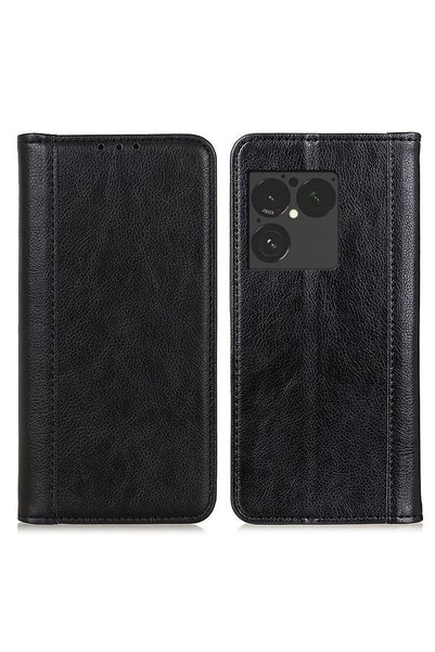 XGSM Husă tip carte din piele pentru Sony Xperia 1 VIII, Piele despicată, Negru