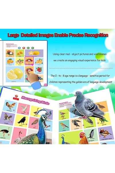 KASTWAVE كتاب الكلمات الإنجليزية الأول للأطفال مع الأصوات - لعبة صوتية إنجليزية أولى للأطفال تحتوي على 18 موضوعًا وأكثر من 400 كلمة، متوفرة