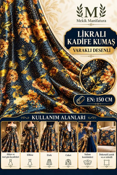 MEKİK MANİFATURA Zlatna folija sa uzorkom, baršunasta tkanina